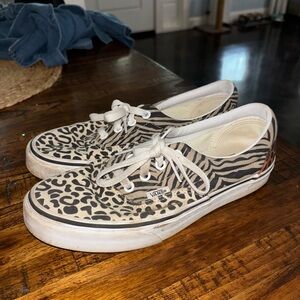Vans Women's Animal Print Sneakers - Black and Tan